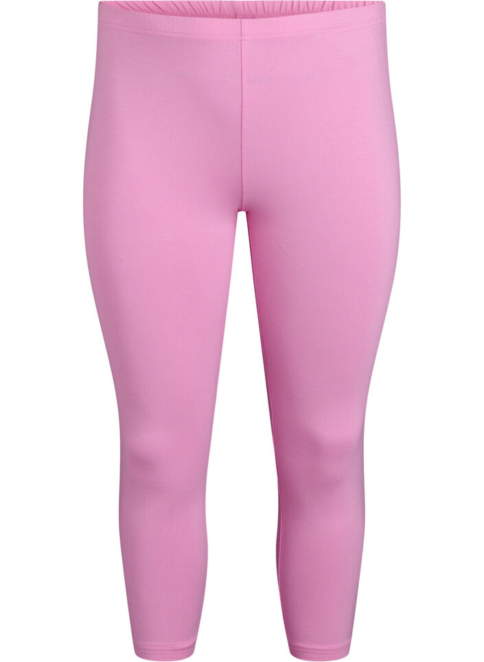 Basic 3/4 leggings in viscose, Pink, Packshot image number 0
