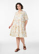 Knee-length A-line dress in linen and viscose, Vanilla, Model image number 1