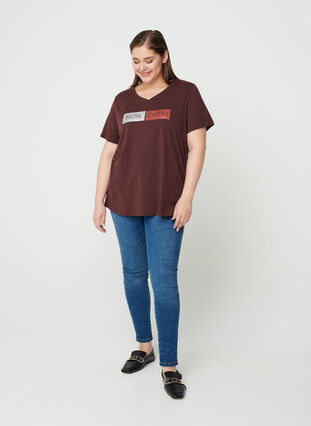 Short-sleeved cotton T-shirt, Fudge, Model image number 2