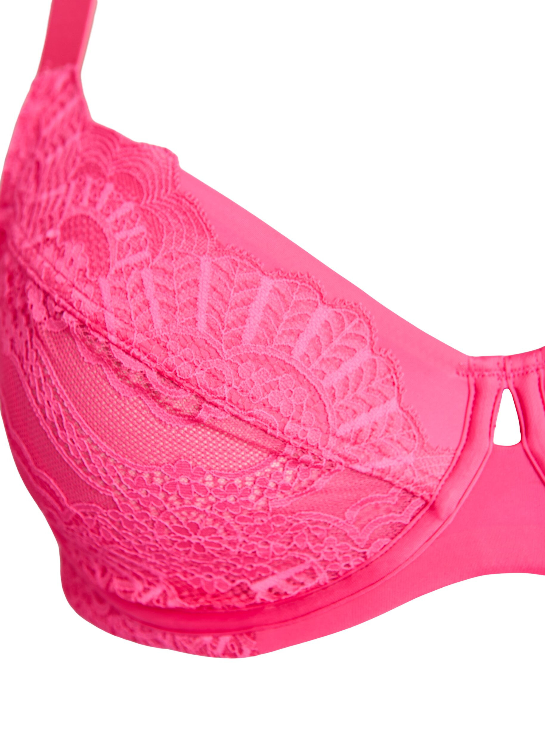 Zizzifashion Full cover underwired lace bra, Pink, Packshot image number 2