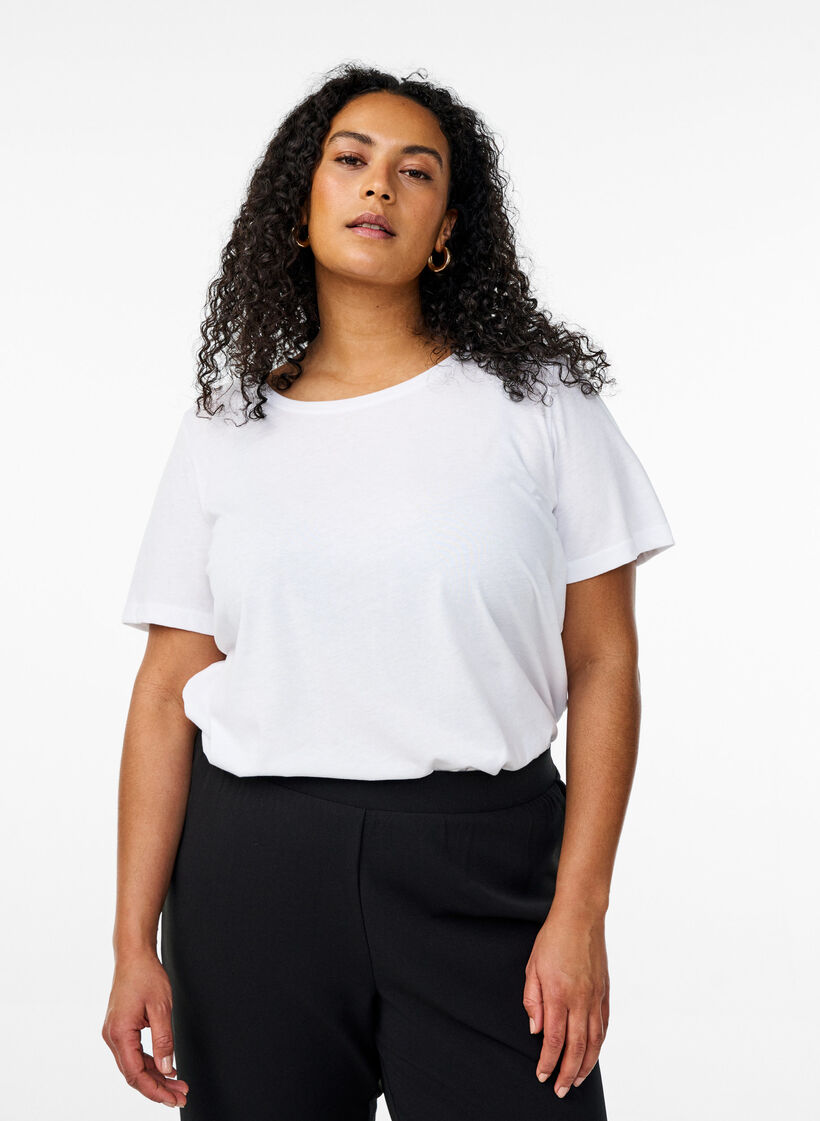 FLASH - 2-pack t-shirts with crew neck, Black/White, Model image number 0