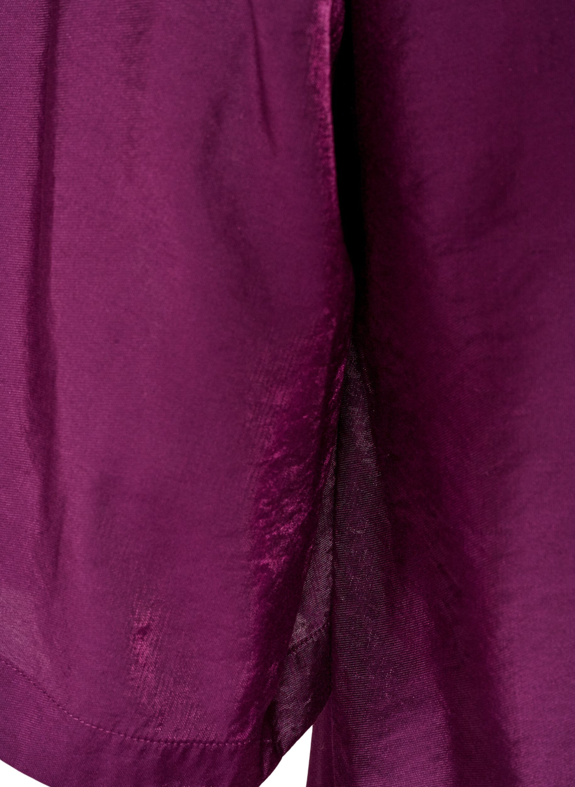 ZizzifashionShiny tunic with a V-neck and 3/4 sleeves, Purple, Packshot image number 3