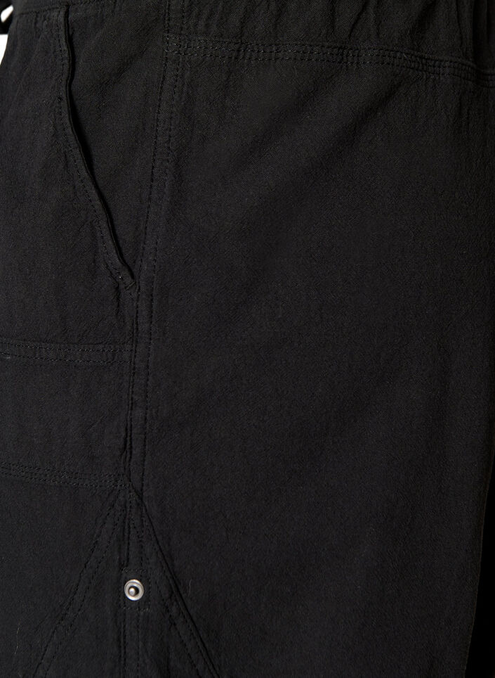 Loose cotton shorts with pockets, Black, Packshot image number 3