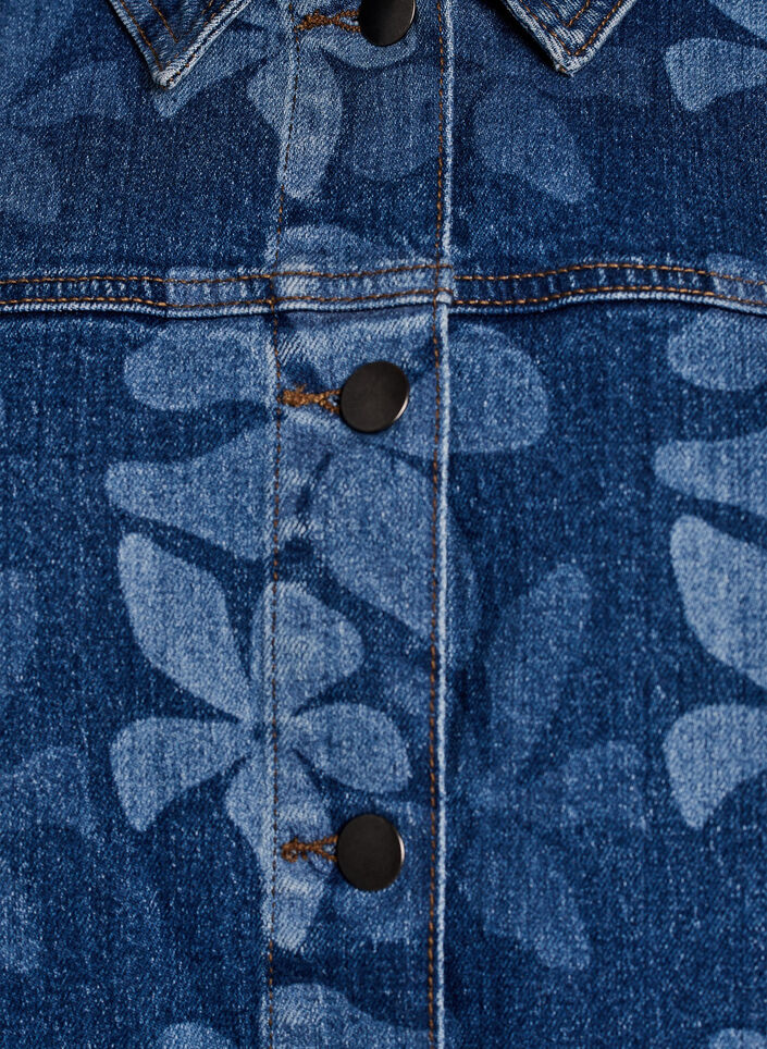 Denim jacket with floral pattern, Blue, Packshot image number 2
