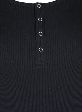 Plain cotton blouse with long sleeves, Black, Packshot image number 2