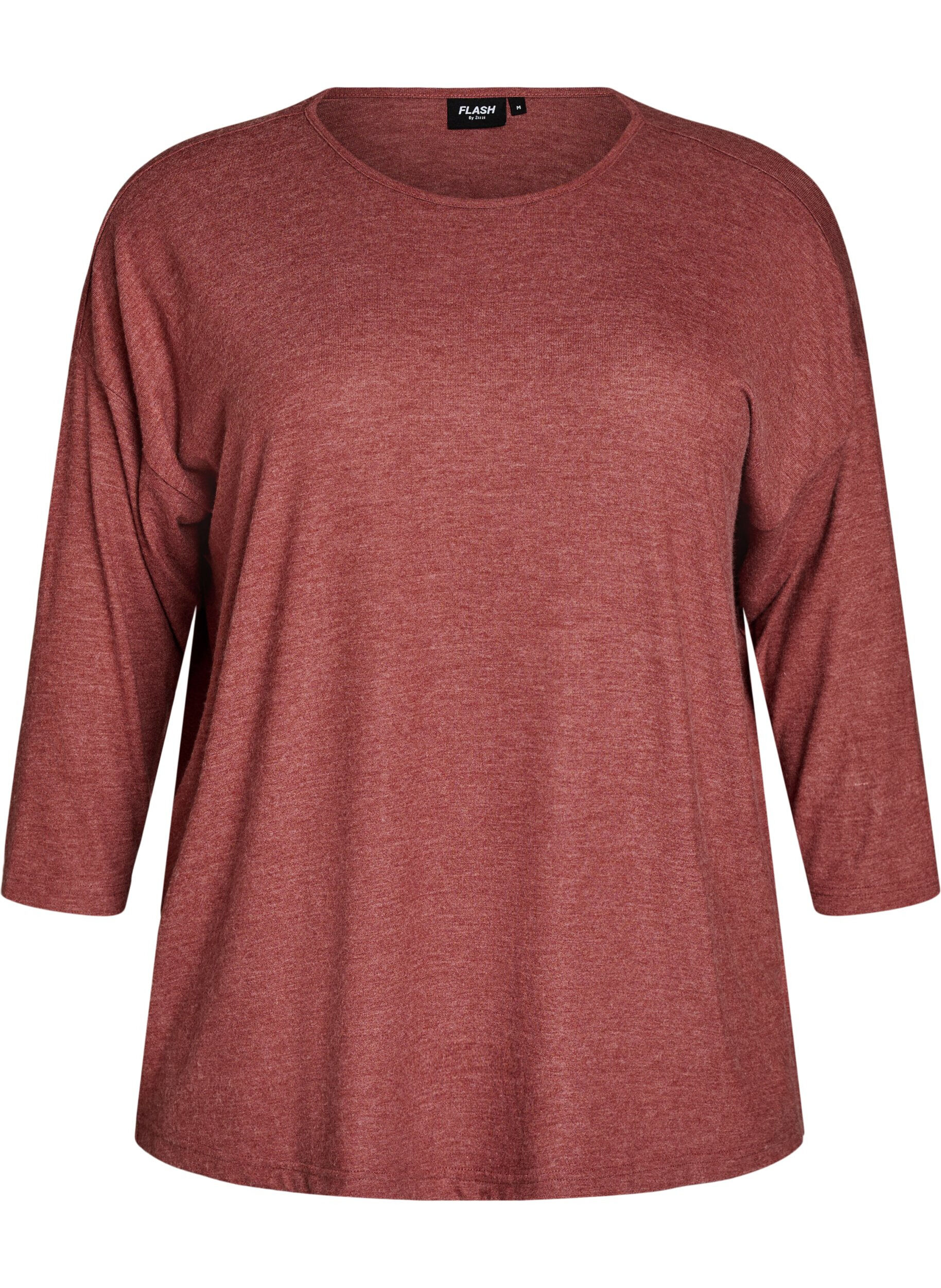 ZizzifashionJersey blouse with 3/4 sleeves, Red, Packshot image number 0
