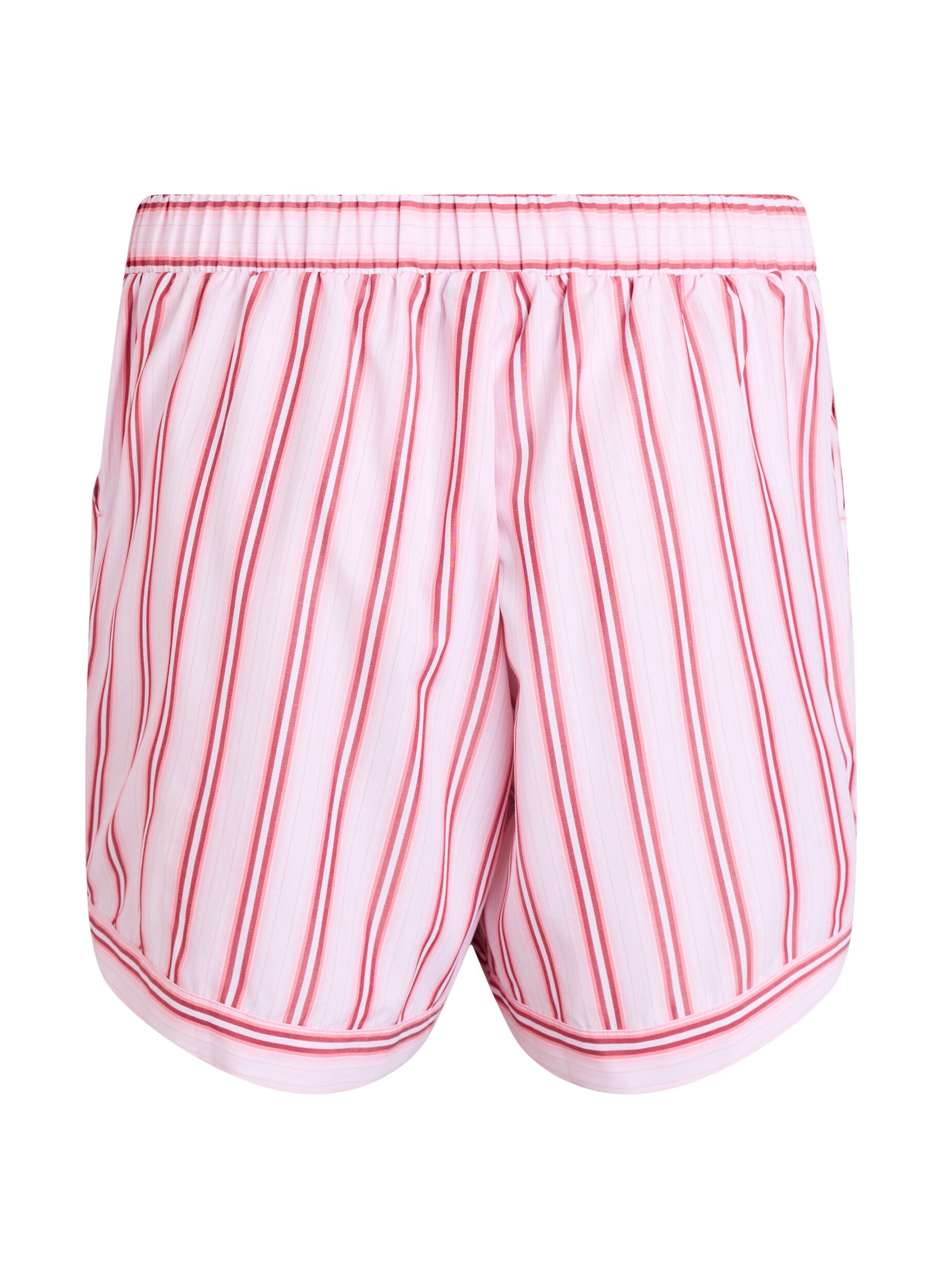 Zizzifashion Loose shorts with stripes and pockets, Pink, Packshot image number 1