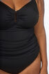 Swimsuit with ring detail and draping, Black, Model image number 2
