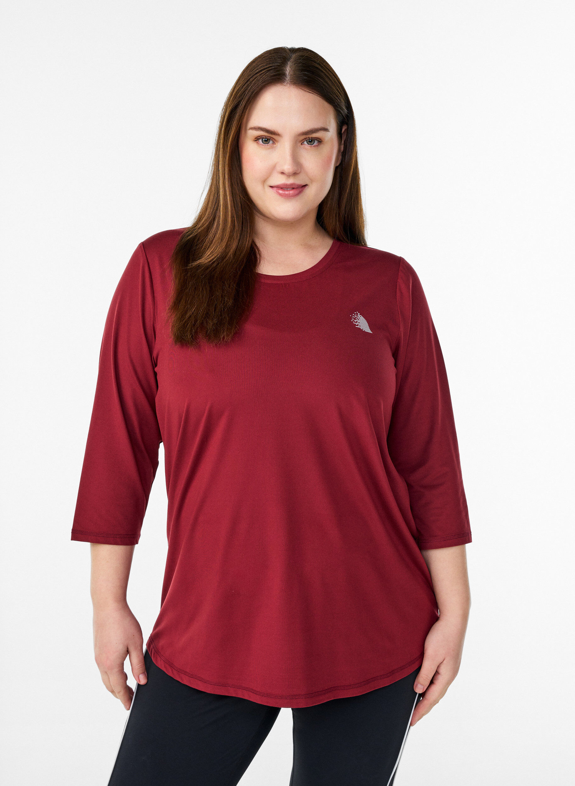 Sports top with 3/4 sleeves, Red, Model