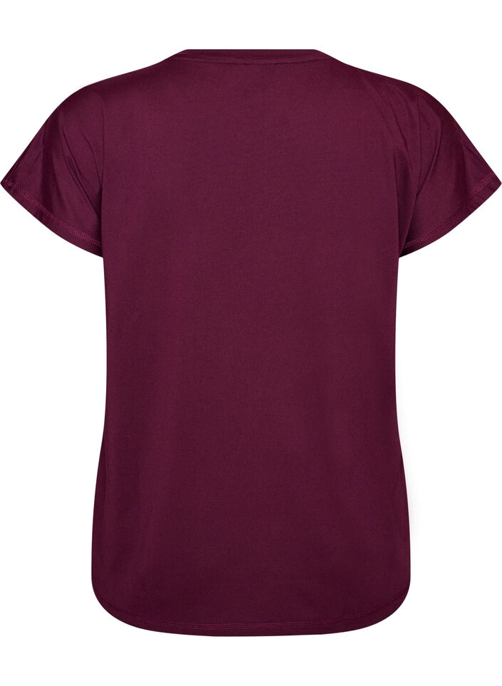 Loose training t-shirt with V-neck, Purple, Packshot image number 1