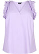 Sleeveless cotton top with ruffles, Purple, Packshot image number 0