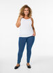 Basic cotton spaghetti strap top, White, Model image number 1
