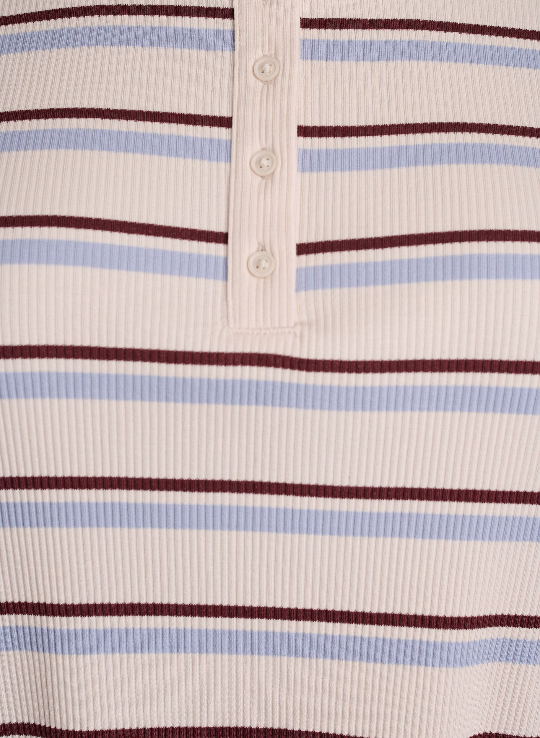 Zizzifashion Rib T-shirt with stripes and button detail, Purple, Packshot image number 2