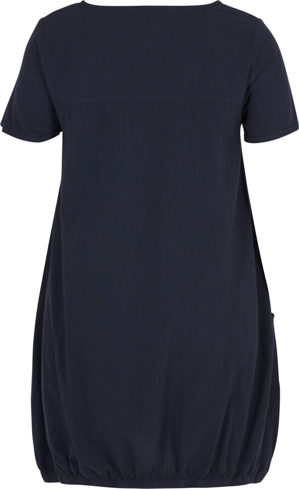Short-sleeved cotton dress, Blue, Packshot image number 1