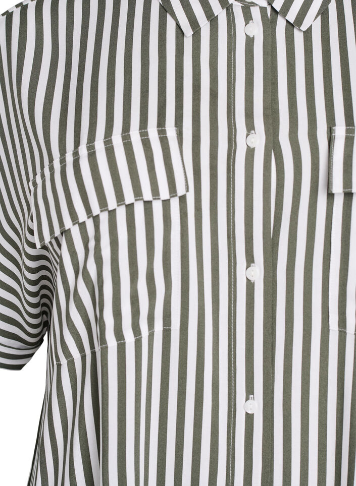 Long shirt dress with short sleeves, Green, Packshot image number 2