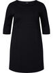 Monochrome dress with 3/4 sleeves and slit, Black, Packshot image number 0
