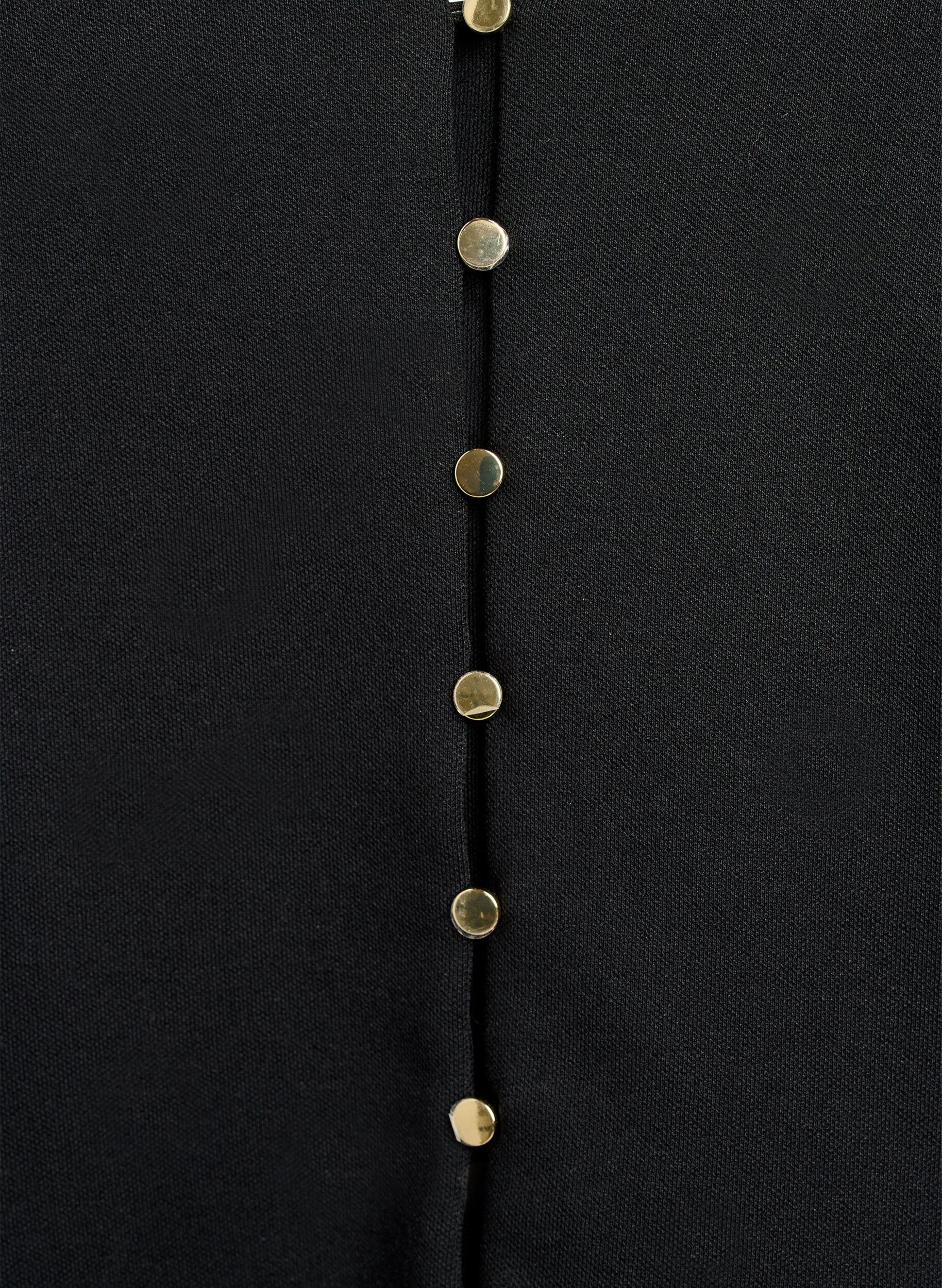 Zizzifashion V-neck cardigan with gold-coloured buttons, Black, Packshot image number 2