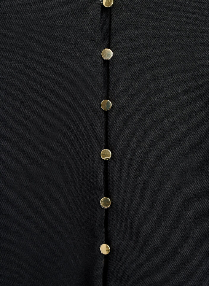 V-neck cardigan with gold-coloured buttons, Black, Packshot image number 2