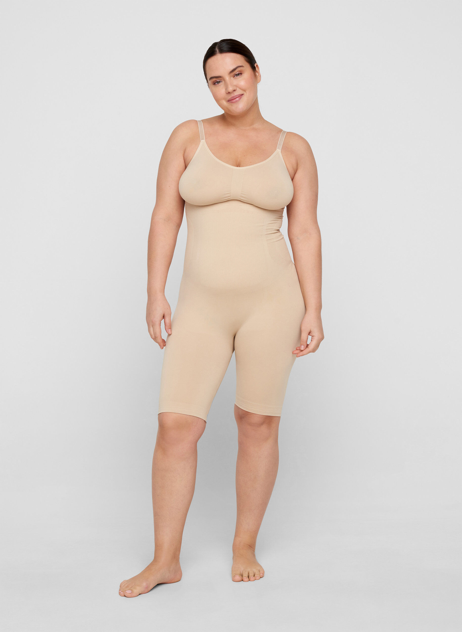Zizzifashion Shapewear Overalls, Nude, Model image number 2