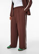 Sporty trousers with straight legs and side stripes, Dark Bordeaux, Model image number 2