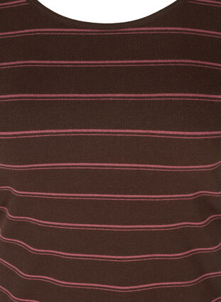 Striped, ribbed cotton t-shirt, Mole Stripe, Packshot image number 2
