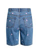 High-waist denim shorts with embroidered hearts, Light Blue, Packshot image number 1