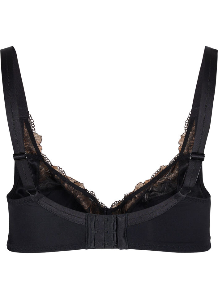 Balconette underwire lace bra, Black, Packshot image number 1