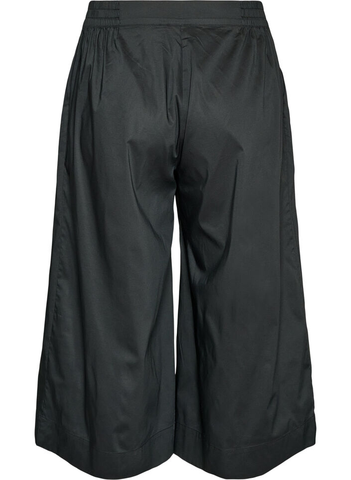 Culottes with an elasticated waist and wide legs, Black, Packshot image number 1