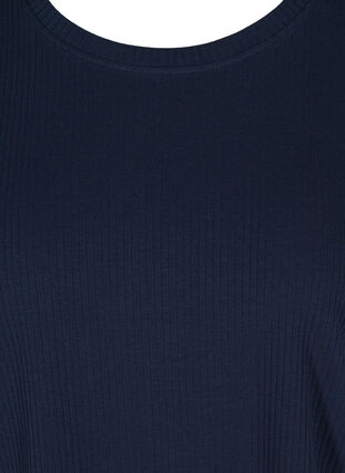 Short-sleeved t-shirt in ribbed fabric, Navy Blazer, Packshot image number 2