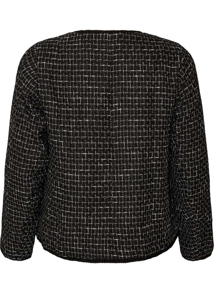 Jacket in boucl&eacute; with gold-coloured buttons, Black, Packshot image number 1