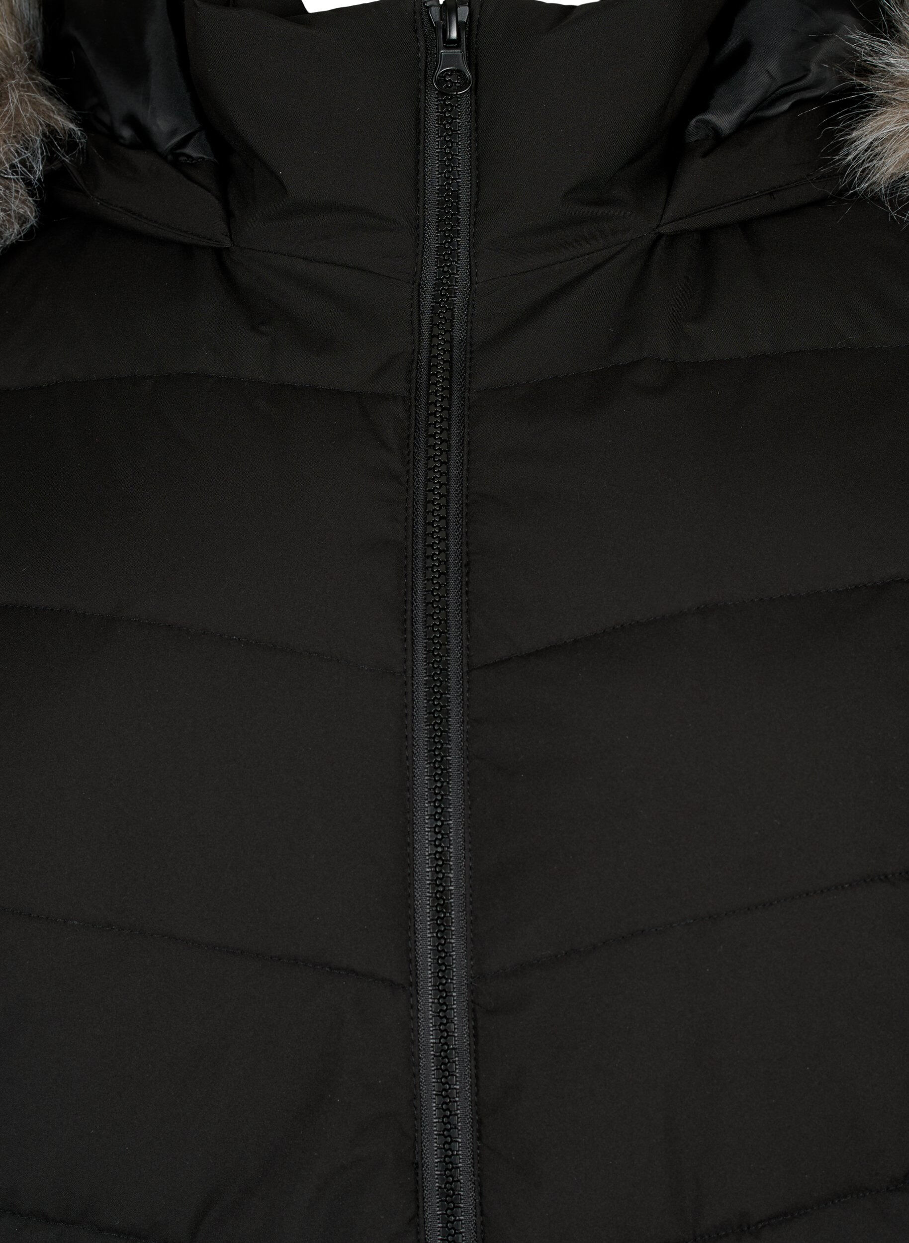 Zizzifashion Short puffer jacket with hood, Black, Packshot image number 2
