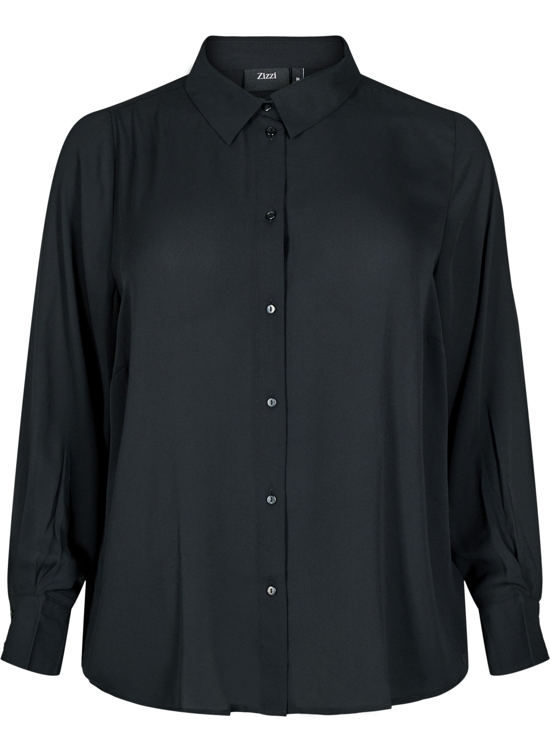 Zizzifashion Patterned shirt with long sleeves, Black, Packshot image number 0