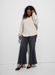 Viscose blouse with V-neck and rounded hem, Beige, Model image number 1