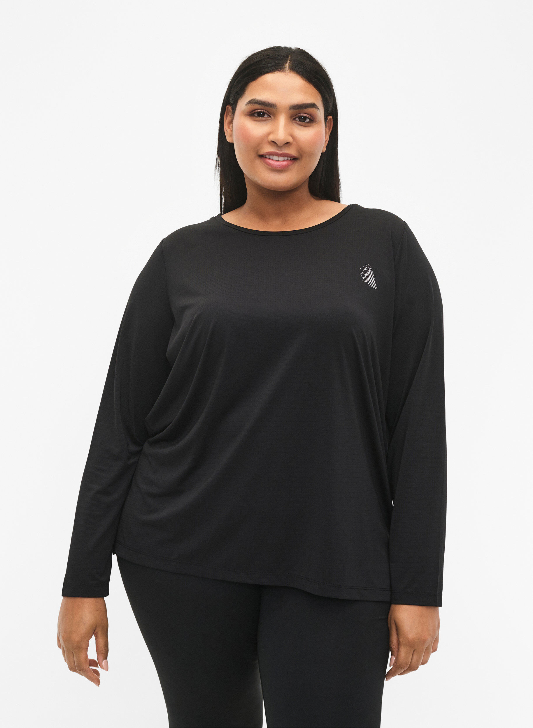 Zizzifashion Long-sleeved training blouse with structure, Black, Model image number 0