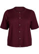 Knit cardigan with heart buttons and short sleeves, Red, Packshot image number 0