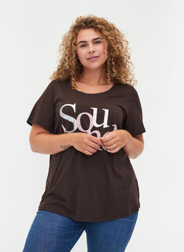 Organic cotton T-shirt with print, Molé, Model image number 0