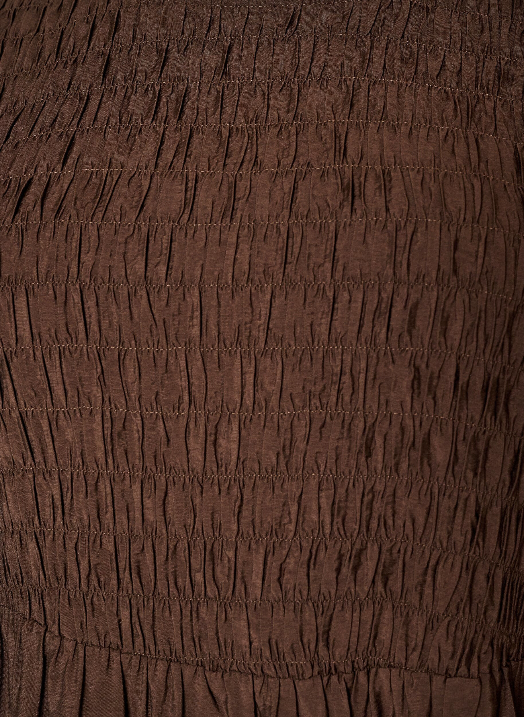 ZizzifashionMidi dress in viscose with smocking, Brown, Packshot image number 2