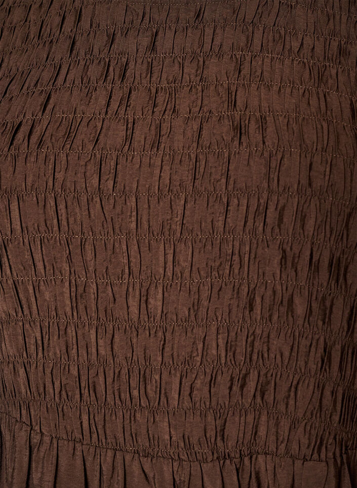 Midi dress in viscose with smocking, Brown, Packshot image number 2