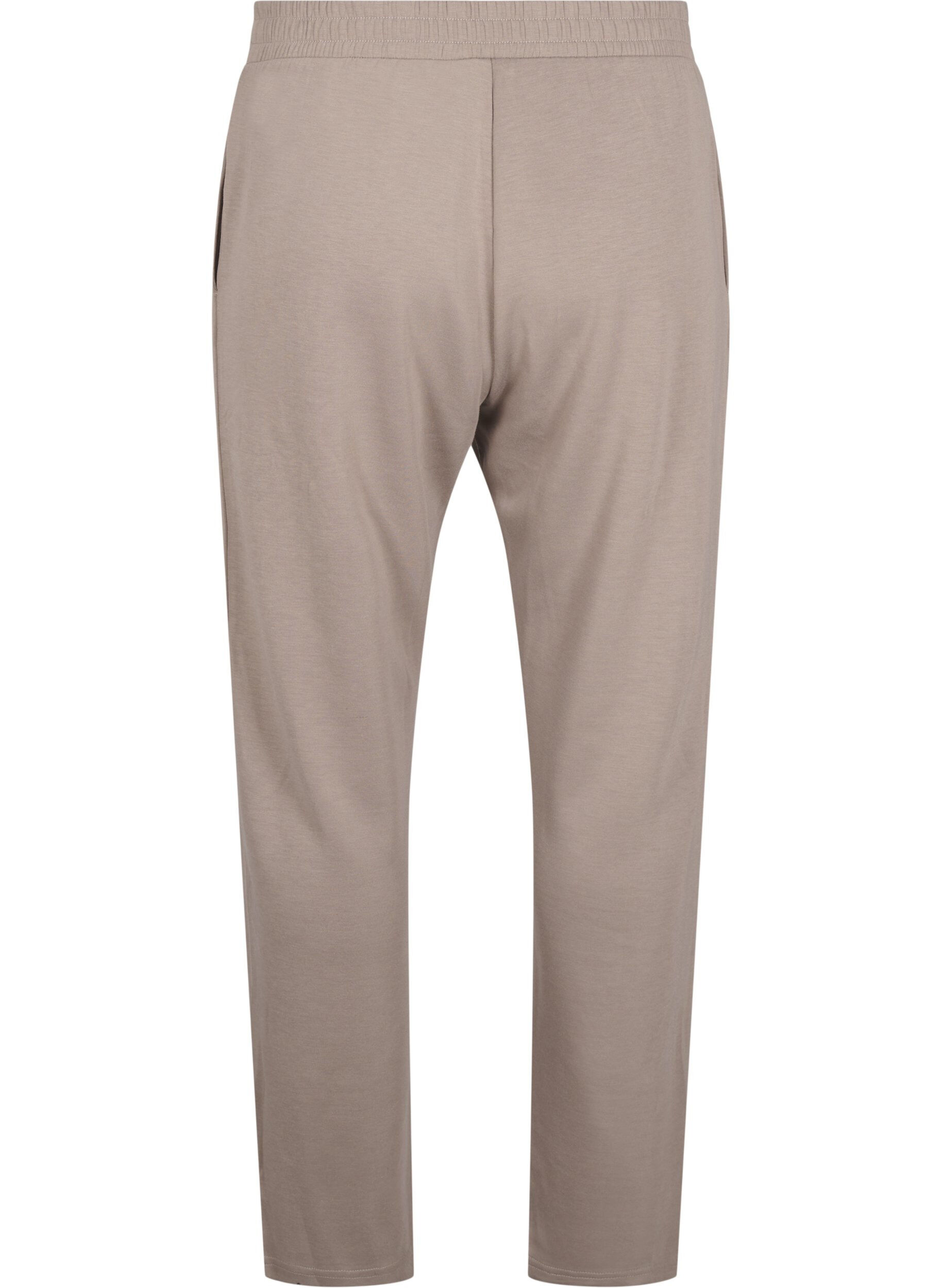 Zizzifashion Modal-blend trousers with elasticated waistband, Beige, Packshot image number 1