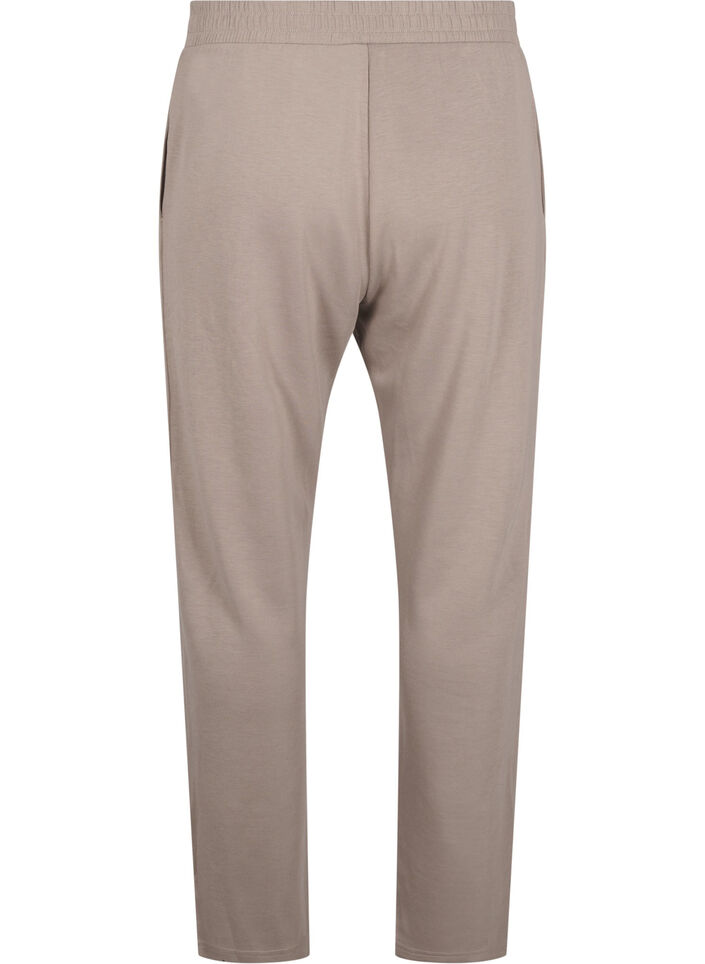 Modal-blend trousers with elasticated waistband, Beige, Packshot image number 1