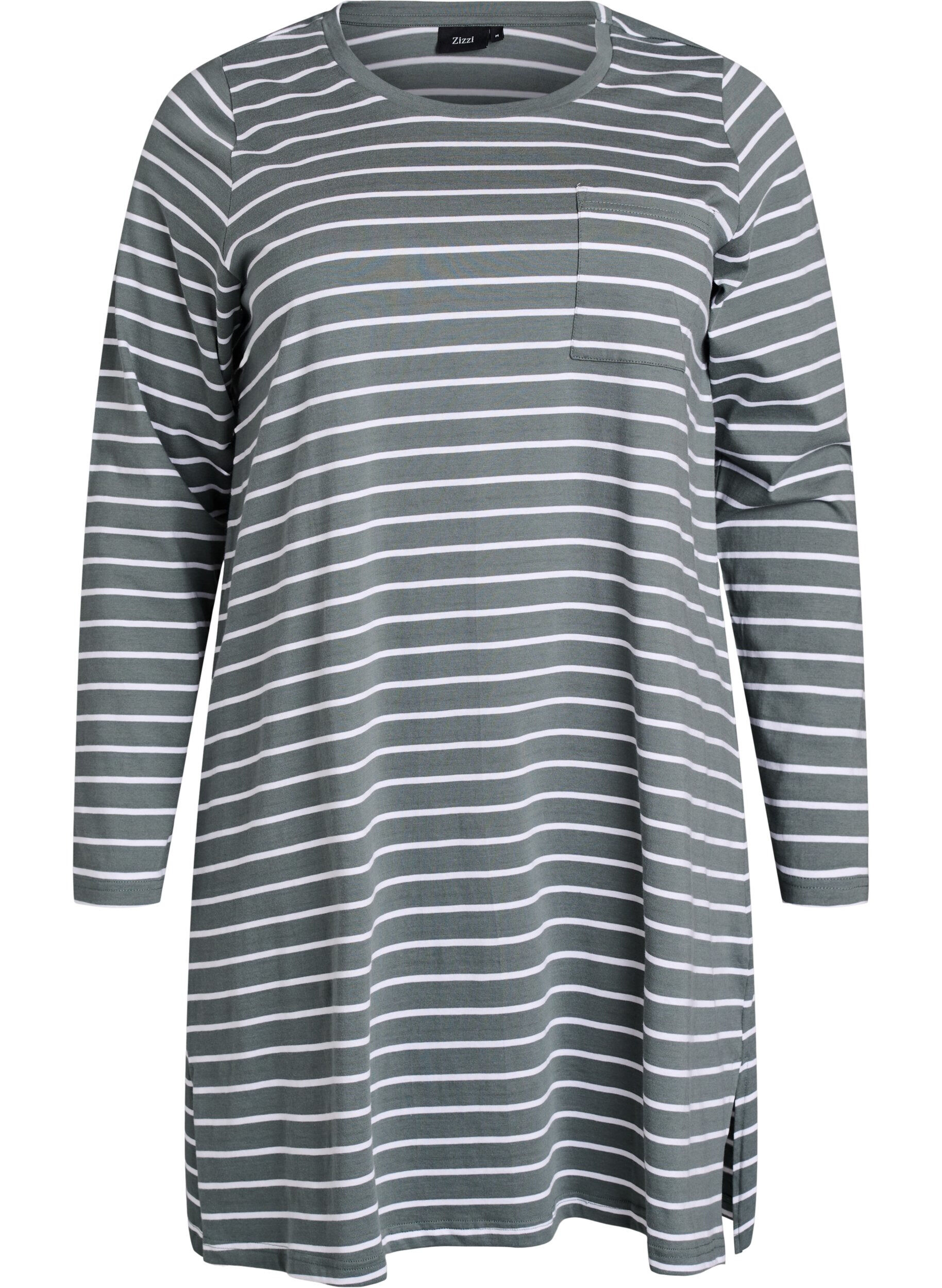 Striped nightdress in organic cotton