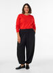 Long-sleeved basic T-shirt with a round neck, Red, Model image number 1