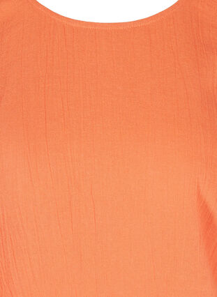 Short-sleeved cotton blouse with smock, Brandied Melon, Packshot image number 2