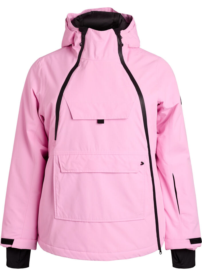 Functional ski anorak with hood, Pink, Packshot image number 0