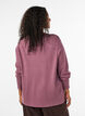 Knitted blouse with a round neck, Rose, Model image number 2