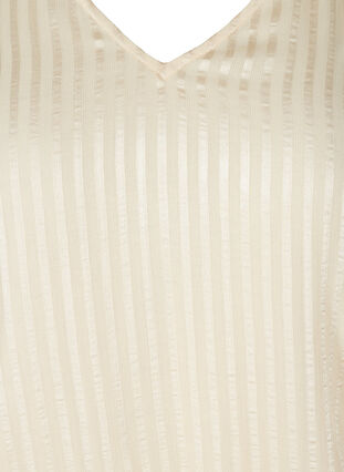 Blouse with short puff sleeves and smocking, Creme , Packshot image number 2