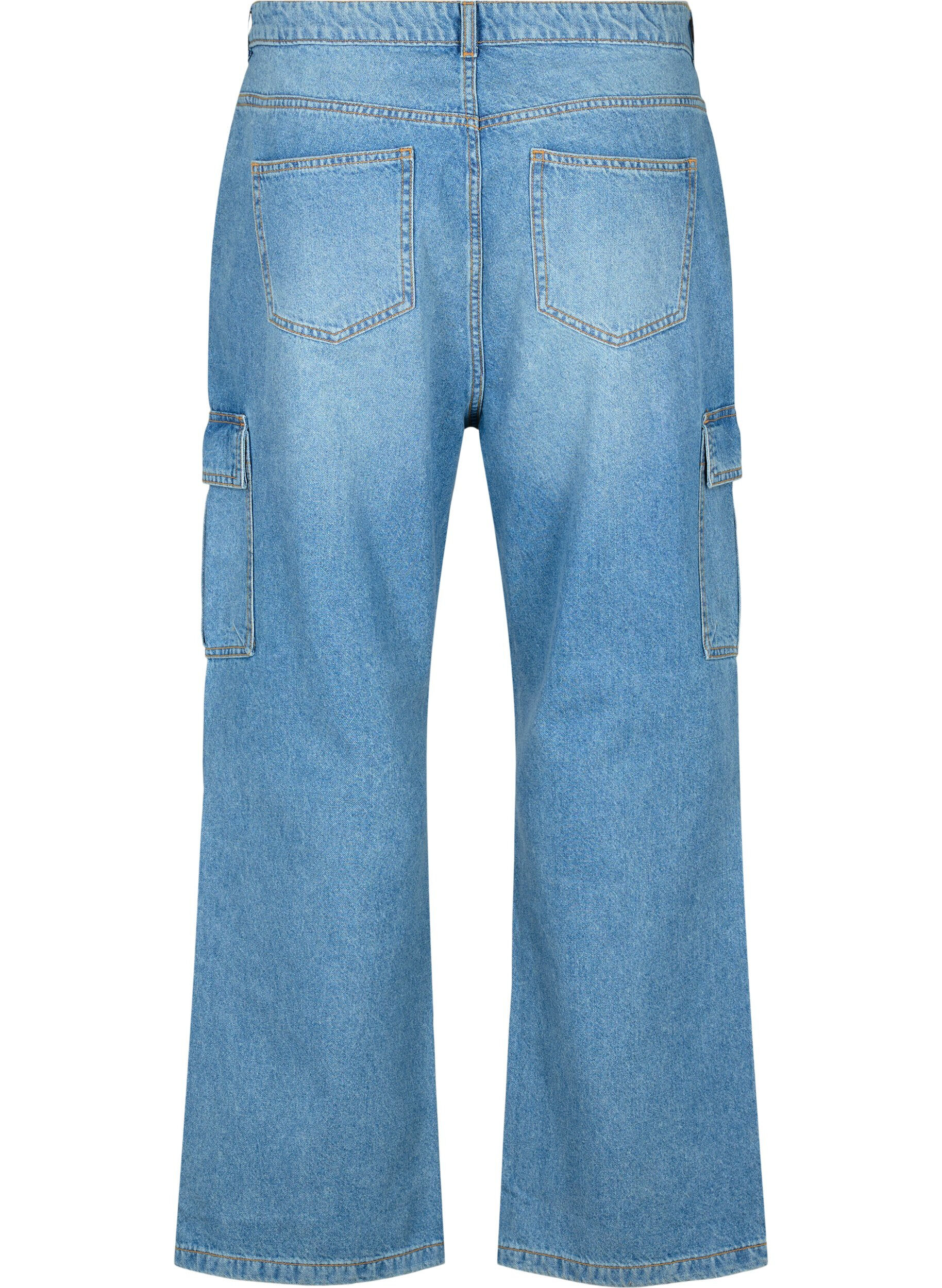 Zizzifashion Loose-fitting jeans with cargo pockets, Light blue, Packshot image number 1