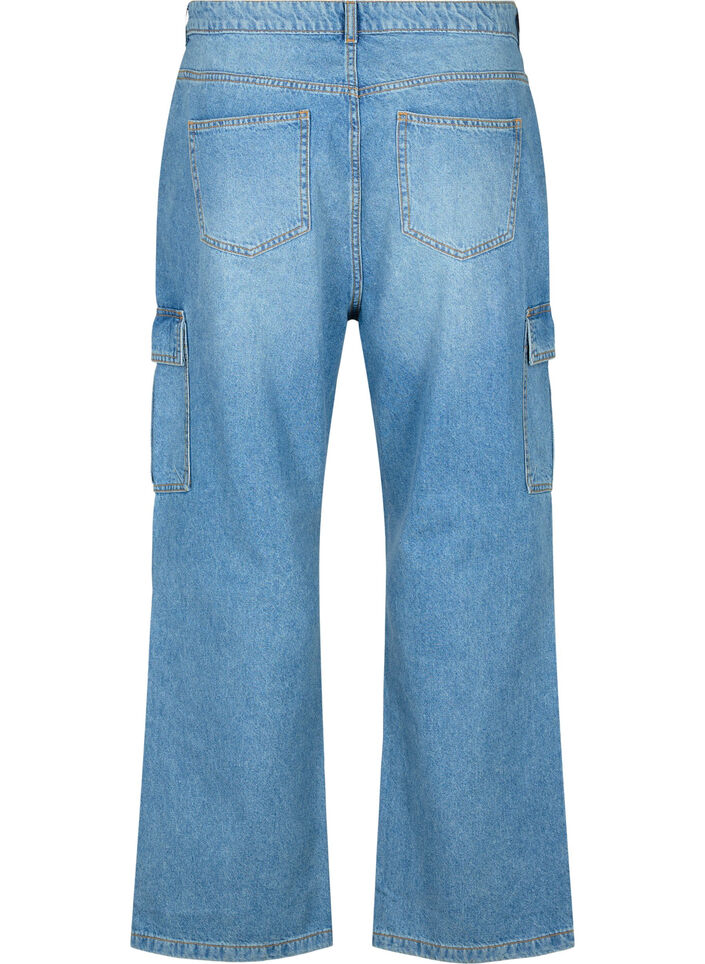 Loose-fitting jeans with cargo pockets, Light blue, Packshot image number 1