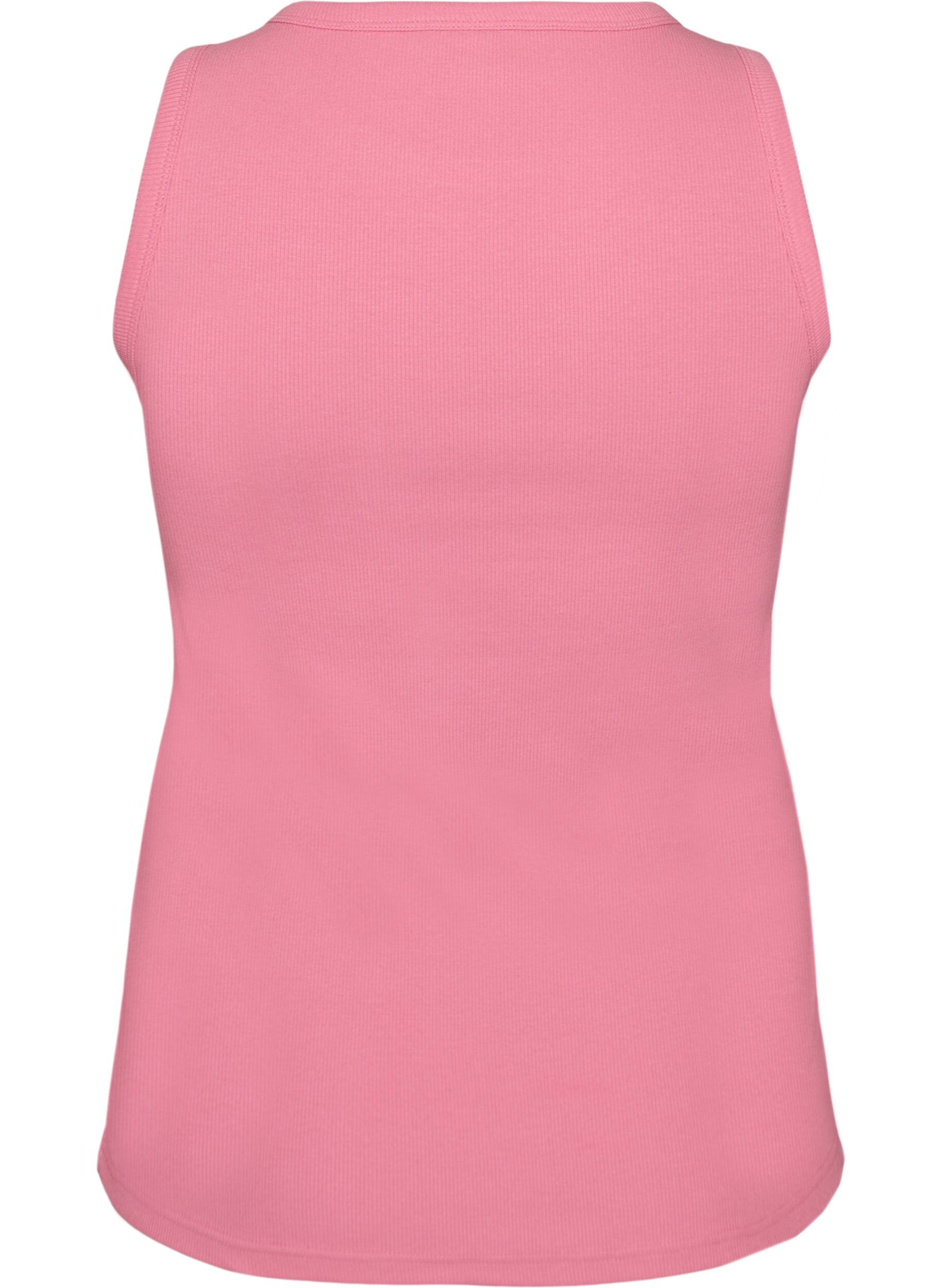 Zizzifashion Cotton ribbed top with high neck, Rose, Packshot image number 1