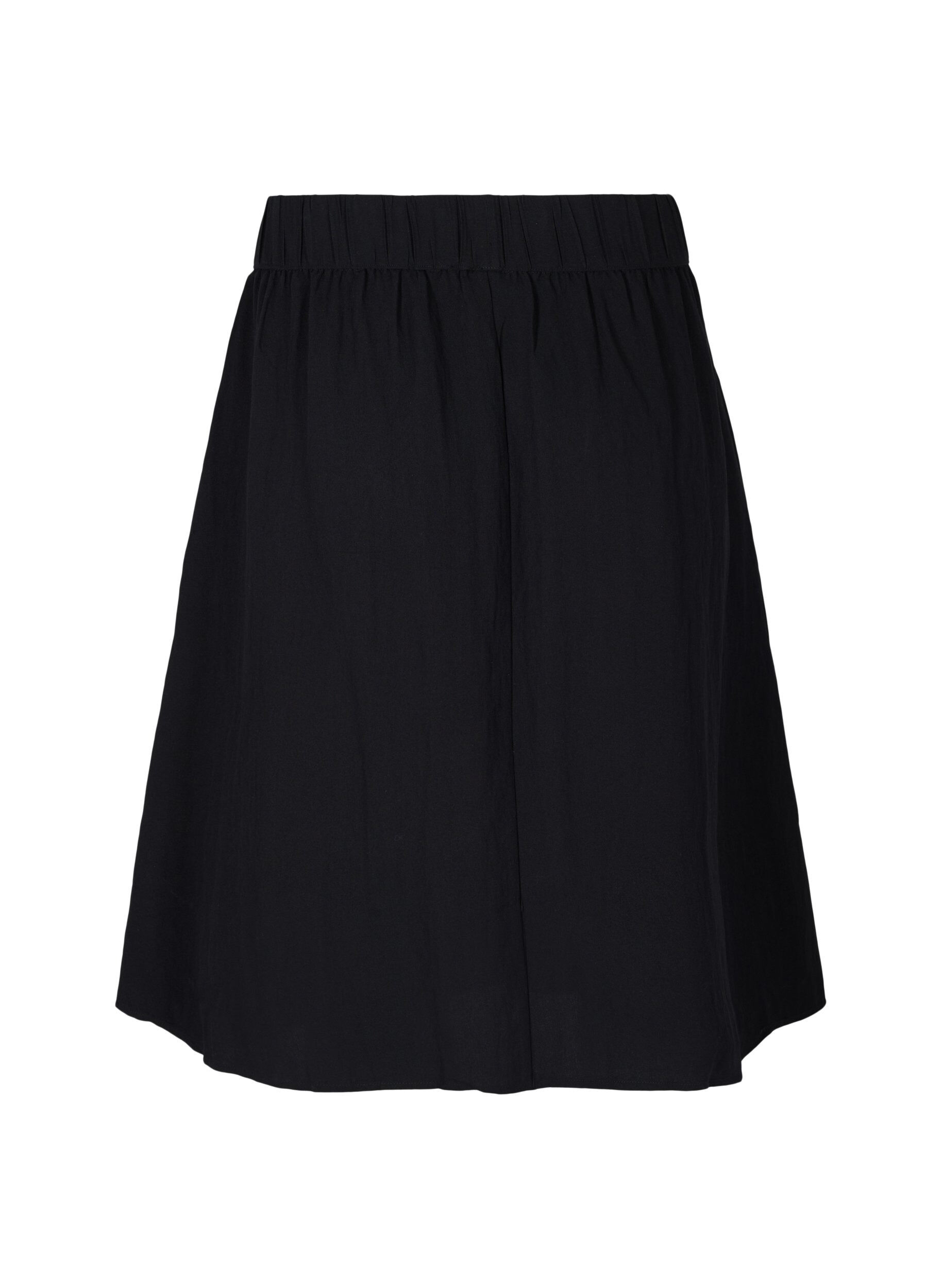 Zizzifashion Loose viscose skirt, Black, Packshot image number 1